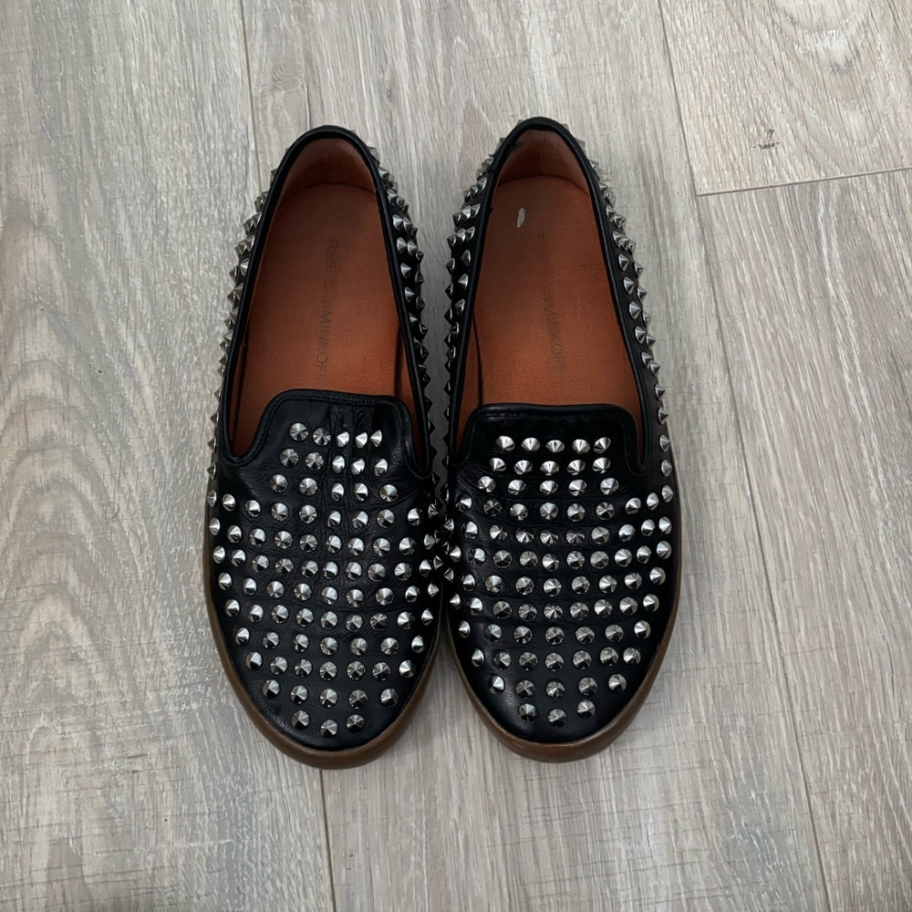 Rebecca Minkoff silver studded slip-on sneakers